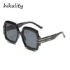 Sunglasses Vintage Black Leopard Gradient Square Sunglasses For Women New Fashion Oversized Sun Glasses Ins Hot Shades Uv400 Men Eyewear G230223