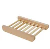 Gros naturel bambou en bois porte-savon bois savons porte-plateau support de rangement plaque boîte conteneur pour bain douche salle de bain 50pcs