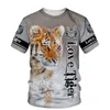 Fatos de Treino Masculino Animal 3D Tigre Impresso Tops Calças Conjuntos Combinados Masculino T-shirts Roupa de Treino Mola e Verão Roupas 230224