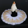 Stage Wear Girls Gold Professional Ballet Tutu Dress Pink Blue White Swan Lake Ballerina Pancake Costume da ballo per bambini adulti