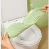 Toalettstol täcker universella klistermärken med handtag kudde dyna tvättbart hushålls badrum locket täckmatta