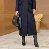 Женская куртка пальто осени зимой повседневная сплошная сплошная кнопка с длинным рукава