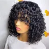 Jerry Kıvırcık Kısa Pixie Bob Patlamalı insan saç peruk kesim Brezilya Kısa Peruk Kadınlar Doğal Siyah Günlük Peruklar