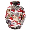 Męskie bluzy moda Boże Narodzenie 3d Tree Snowman Bluza Mężczyźni/kobiety Hoat Hoat Tracksuits wierzchnia odzież uliczna S-XXXL