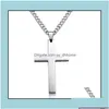 Andra konst och hantverk hängen halsband hängar smycken rostfritt stål korsmän religion tro crucifix charm titankedja för dh3qj