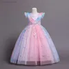 Sukienki dziewczynki 4 14 lat Dzieci Kolorowe koraliki ślubne Druhna Letnia sukienka Długa suknia Princess Party Prom Eressido Dziewczynki Ubrania W0224