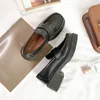 Kledingschoenen bruin zwarte loafers dames student uniform kleine lederen flats retro Britse stijl mode dames single Mary Janes 23022444