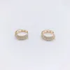 Hoop Earrings Arrival Copper Zircon Round Ear Cuff For Women Without Piercing Jewelry Earcuff Real Gold Color Fashion