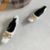 Kledingschoenen suojialun merk vrouwen platschoenen vierkant teen vintag slip op ballerina ondiepe ballet platte loafer schoenen stenen patroon mu 230224