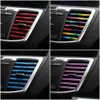 Interior Decorations 10 Pcs Car Accessories Colorf Air Conditioner Outlet Decoration Strip Fast Delivery Drop Mobiles Motorcycles Dhu7B
