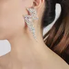 Orecchini per borchie in lega ruvida Dichiarazione punk irregolare Rhinestone Geometric for Women Golden Silver Color Jewelry UKMocStud