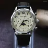 Wristwatches Vintage Watches For Men Automatic Mechanical 38mm Stainless Steel Moon Phase Dome Mineral Glass Watch Tianjin 1963