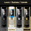 Luxury Signature Metal Mobiltelefon Läder Högklass Hållbart Quad Band 2G GSM Dual Sim Cards Läder Bak Golden Senior Mobiltelefonfria fodral