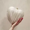 New Women Fold Evening Clutch Heart Shaped Banquet Bags With Chain Wedding Dinner Bags DropShipping MN1293 230224