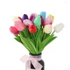 Decorative Flowers 6 Pcs Artificial Tulips Multicolo Fake Tulip Stems PU Bouquet For Festival Wedding Party Supplies Home Decoratio