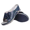 Sandaler skor för kvinnor 2021 pu läder mjuk fotbädd ortopediska archsupport sandaler för kvinnor ihåliga kilblommor sommarförsörjning z0224