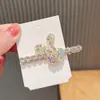 Cartoon Stein Kaninchen Schmetterling Trendy Band handgemachte blinkende Diamant Strass Haarspangen für Frauen Kristall glänzende Strass Haarnadel 1715