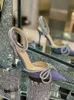 Donna Crystal Bowknot Satin Sandali con tacco alto Glitter Strass 6CM 8CM 10CM Décolleté da donna Tacchi alti 2023 Scarpe estive Scarpe da ballo per feste Taglie forti 34-41