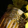 Bicchieri da vino Calici d'ambra Bevande Acqua Tazze per succhi Calice in vetro a rilievo Modello vintage pressato Matrimonio 10 once