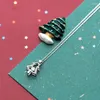 Chains IOGOU Fashion Sparkling S925 Sterling Silver Pendant Christmas Tree Necklaces For Women Girls Party Gifts Jewelry