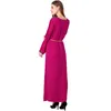 Vêtements ethniques 2XL Ramadan Eid Abaya pour les femmes musulmanes broderie florale longue Robe dubaï arabe saoudien femme à manches longues Robe avec ceinture