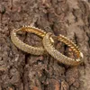 Hoop Earrings Arrival Gold Color Women's Micro Pave White Zirconia Cartilage Female Wedding Jewelry Gifts Wholesale