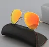 Lyxdesigner solglasögon för män kvinnor retro 3025r glas uv400 skydd nyanser riktiga glas lins guld metall ram drive8921123