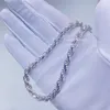 HotSalecustom Made Rapper Luxury Hiphop Jewelry 925 Sterling Silver VVS Moissanite Diamond Lock Rope Chain