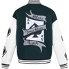 Herrenjacken Frühling und Herbst Poker bestickte Baseballjacke Lederärmel Männer Frauen Paare American Street Loose 230223