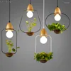 Pendant Lamps Plant Lighting Wood Lampshade Modern Flower Growing Herbs Lustre LukLoy Babylon Home Decor E27 Hanglamp LED Lamp