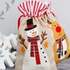 Gift Wrap Christmas Bag Drawstring Packaging Candy Cookie Nougat Packing Bags For Home Santa Presents Decorations