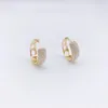 Hoop Earrings Arrival Copper Zircon Round Ear Cuff For Women Without Piercing Jewelry Earcuff Real Gold Color Fashion