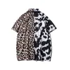 Chemises décontractées pour hommes Mode hommes hawaïens Harajuku chemises été nouveau Vintage Chemise à manches courtes hommes vêtements imprimé léopard chemises surdimensionnées Chemise Z0224