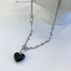 Pendentif Colliers Y2K Bijoux Métal Point Coeur Collier Pour Femmes Mode Vintage Doux Mignon Charme 90s Esthétique Cadeau