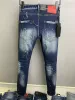 DSQ Men Coolguy Dżinsy Hip Hop Rock Moto Męs Casual Design Rubted Jean Distressed Chude Denim DSQ2 Dżinsy 6116