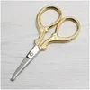 car dvr Eyebrow Tools Stencils Professional Stainless Steel Scissor Manicure Scissors Nose Hair Nail Cuticle Curved Makeup F1497 Drop Deli Dh8G0