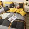 Bedding Sets Set Plaid Bed Duvet 240X220 King Size Quilt Cover With Pillowcase Nordic Modern Room