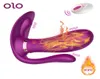 Olo Heating Dildo Vibrator Vibrating Panties Wireless Remote Control Anal Sex Toys For Women Couple Female Masturbation J1906273451855