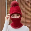 Berets Long Lasting Fashion Special Integrated Knitted Hat Solid Color Balaclava Non-shrink For Casual