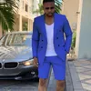 Trajes para hombres Blazers Hecho a medida Verde menta Doble botonadura Hombres Pantalones cortos Verano Playa Novio Casual Negocios Boda Hombre BlazerHombres