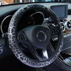 Steering Wheel Covers Car Cover Leopard-print Leather Elastic No Inner Ring For 37-39CM CORSA C (X01) CHANCE KYRON Z4