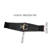 Ceintures mode nylon extensible large ceinture femme noire brun pu cuir slim corps cummerbund ceinture en métal dorée de boucle de boucle en métal