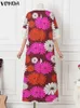 الفساتين غير الرسمية Vonda Summer Party Sundress Women Lace Patchwork Printed Bruck Press Discal Goke Goke 34 Screeve Mightize Maxi Dress 230223