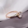 Cluster Rings 14k Rose Gold Ring Classic 6 Moissanite VVS1 Round Cut 1CT 2CT 3CT Engagement Anniversary