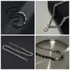 Beaded titanium steel sweater necklace for men small number high sense simple pearl zircon sweater chain women's jewelry