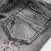 Denim Amirres Jeans Designer Hosen Mann Amr Trend neue hellgraue Jeans waschen heißes Stempeln Graffiti machen alte schlanke kleine Hosen mit geradem Bein Jugendtrend S223