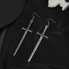 Bengle oorbellen gsold vintage cool zwaard voor dames klassiekers punk zilveren zwarte kleur lange dolk oorrang gotische accessoires