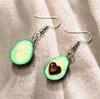 Dangle Boucles D'oreilles Lustre À La Mode Et Simple À La Main En Trois Dimensions Mignon Fruit Vert Matériel Doux Argile En Forme De Coeur Avocat