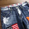 Jeans masculinos Moda masculina Hole Ripped Borderyy Bordery Biker Destruído Destruído Jeia Jeans para Homens