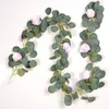 Decorative Flowers Artificlal Eucalyptus Leaf Ornament Holiday Plant Rattan With Fruit Ivy Vine Home Wedding Decoration